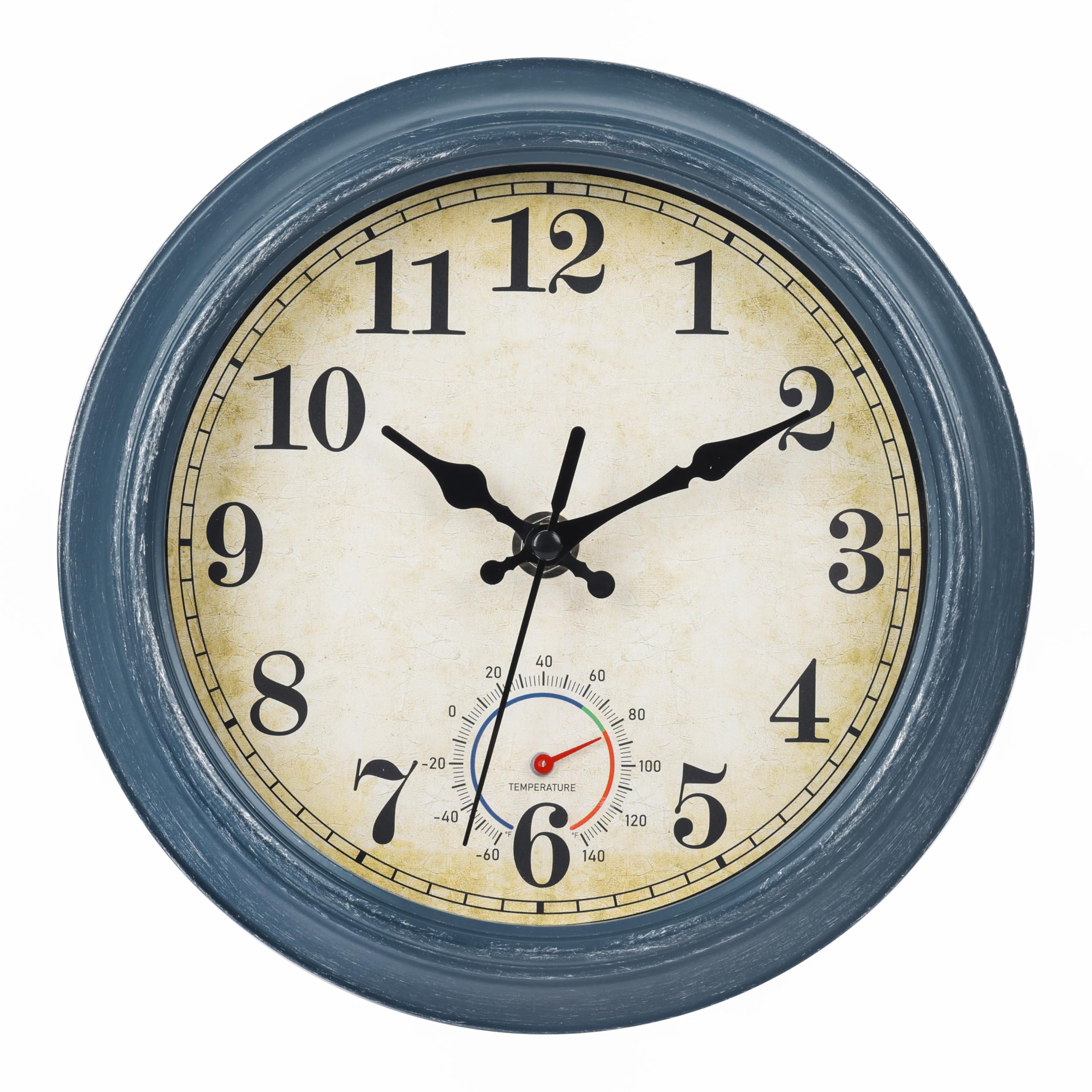Horizent 8-inch outdoor clock blue model front view