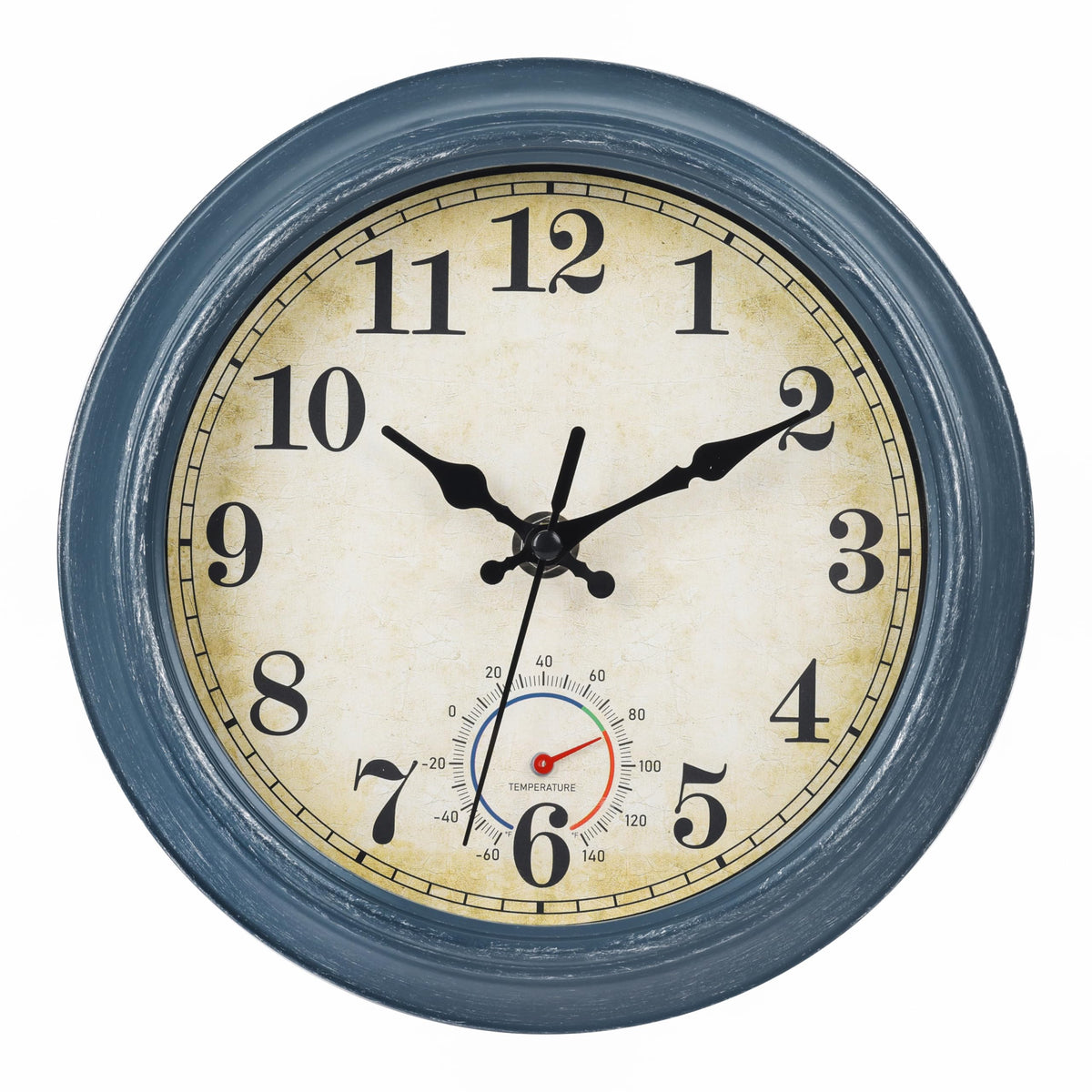 Horizent 8-inch outdoor clock blue model front view