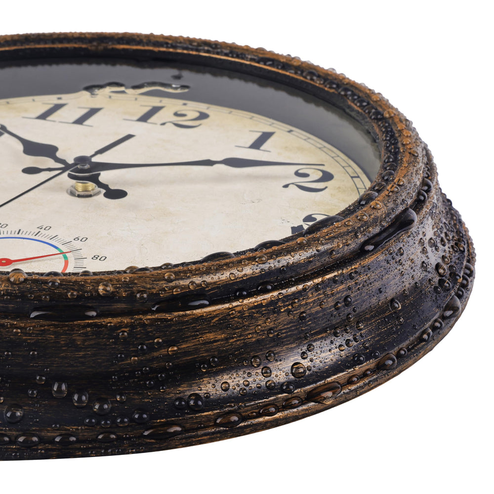 Horizent Clock mounted on a patio wall