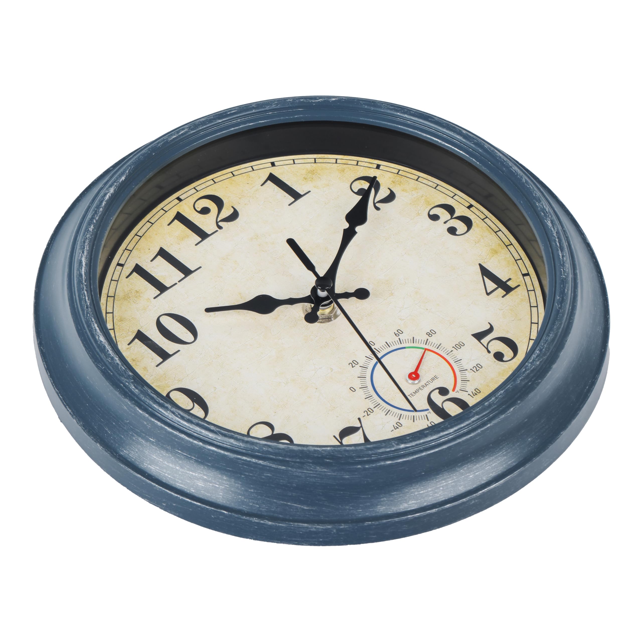 Horizent outdoor clock displaying temperature