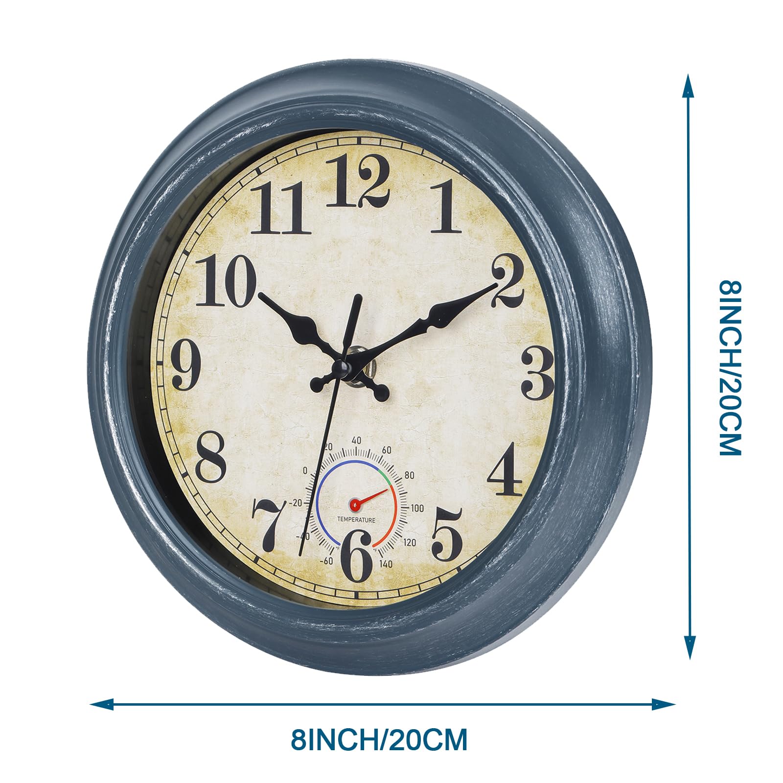 Horizent outdoor clock mounted on patio wall