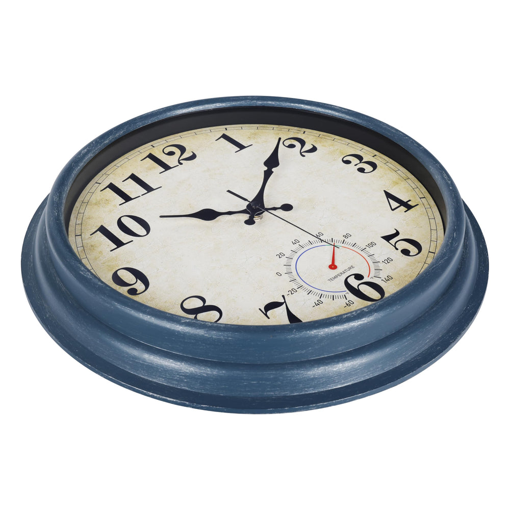 Horizent Outdoor Clock on patio wall