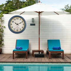 Horizent Outdoor Clock with thermometer detail