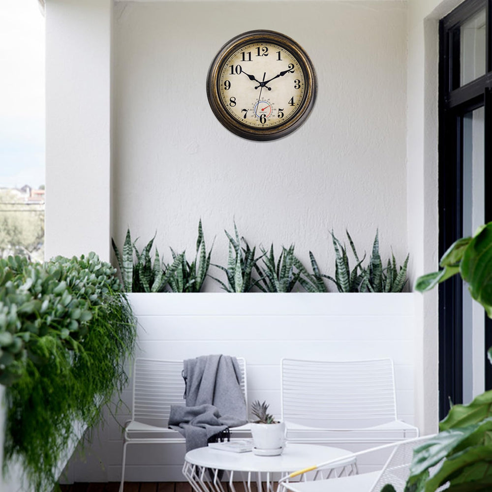 Horizent Vintage Clock displayed in a garden setting