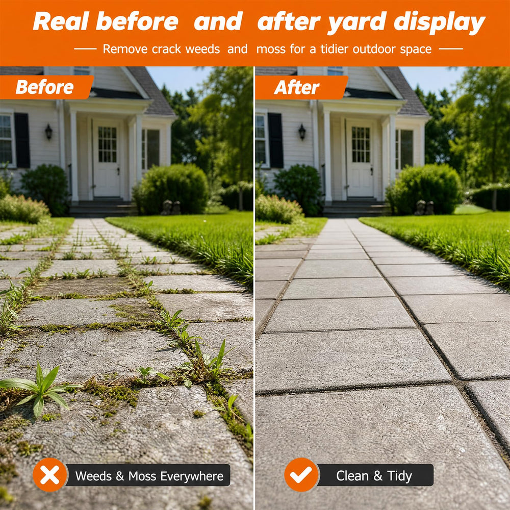 HORM Crack Weeder in use on sidewalk weeds