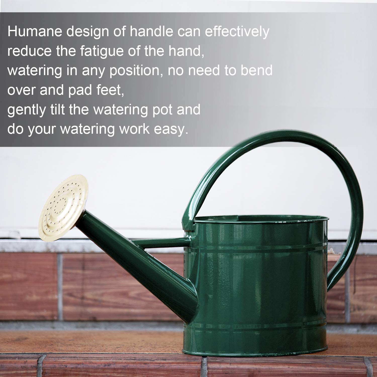 HORTICAN 1.3 Gallon Metal Watering Can side view