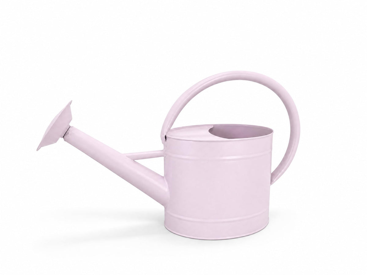 HORTICAN 1.3 Gallon Velvet Pink Metal Watering Can front view