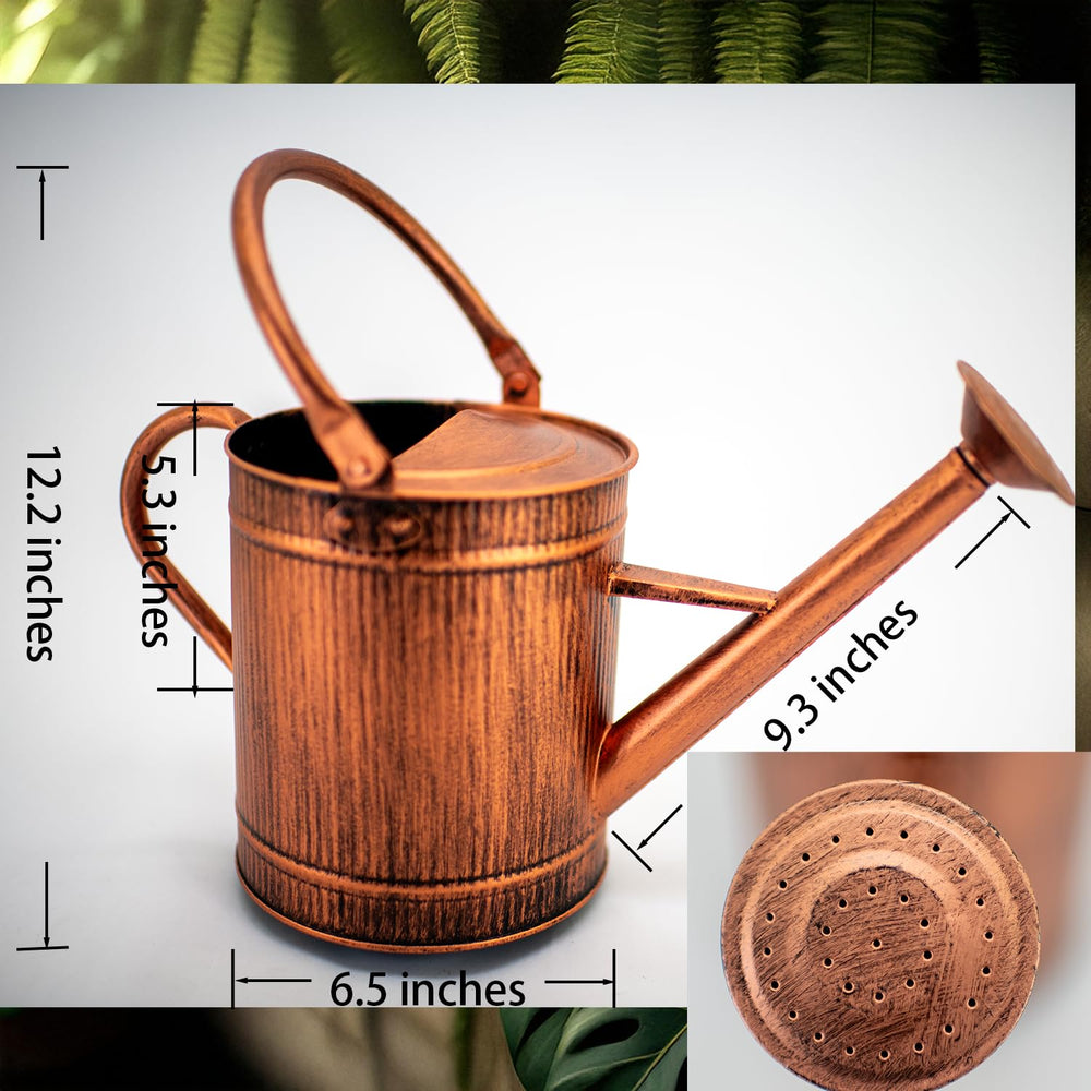 HORTICAN Copper Watering Can ergonomic handle close-up