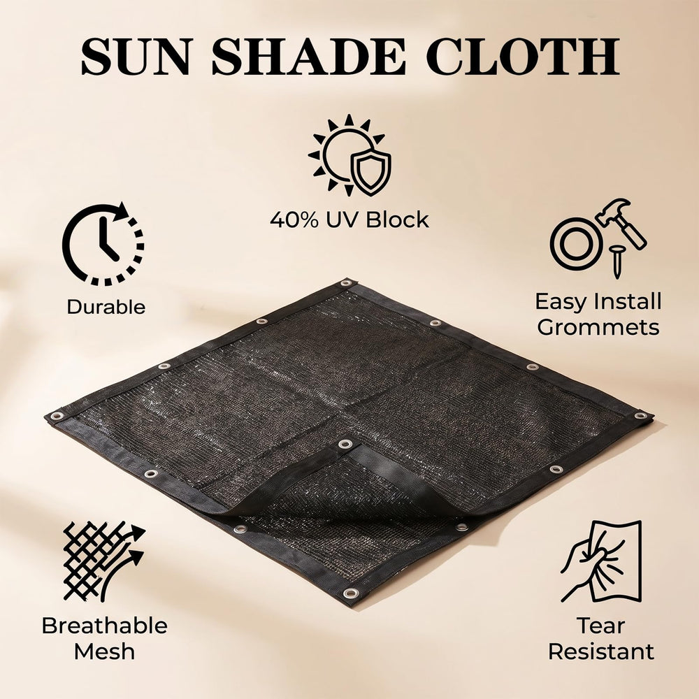 HORTIFAN shade cloth black showing grommet details