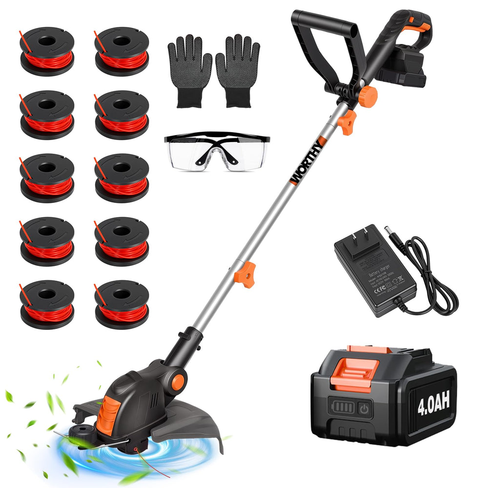 HortiHub Electric Weed Wacker black and orange front view