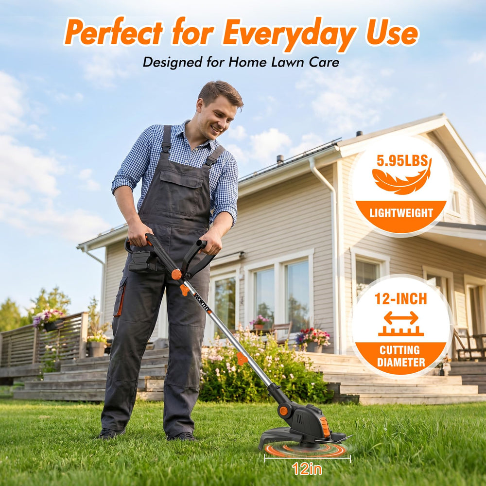 HortiHub Electric Weed Wacker with dual batteries and charger
