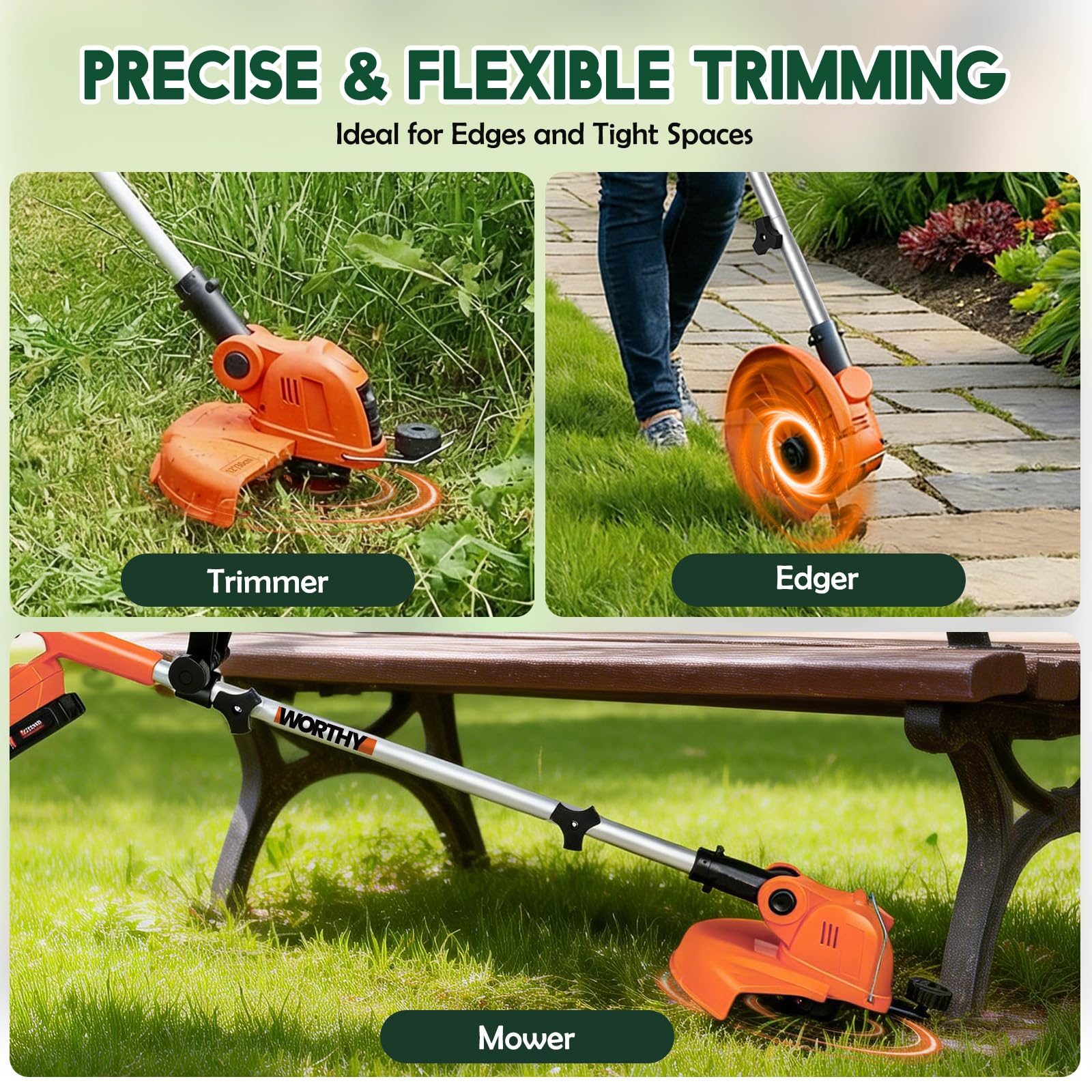 HortiHub Electric Weed Wacker with dual batteries and charger