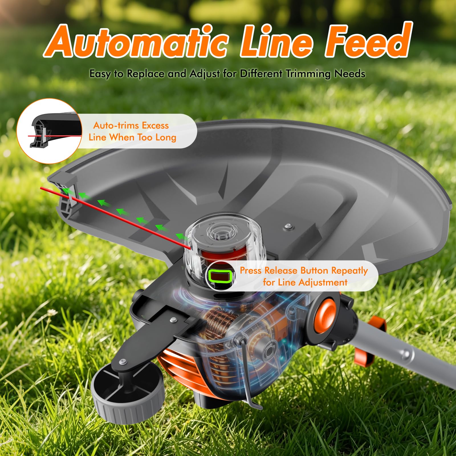 HortiHub Electric Weed Wacker with impact-resistant goggles included