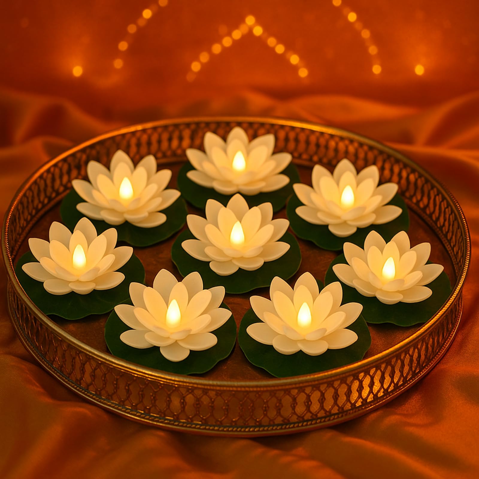 Hortsun 5.91 Inch Floating Lotus Light with battery compartment open