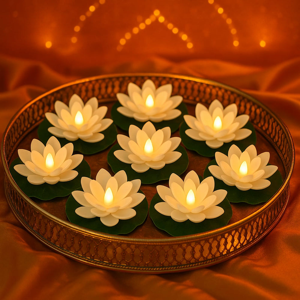 Hortsun 5.91 Inch Floating Lotus Light with battery compartment open