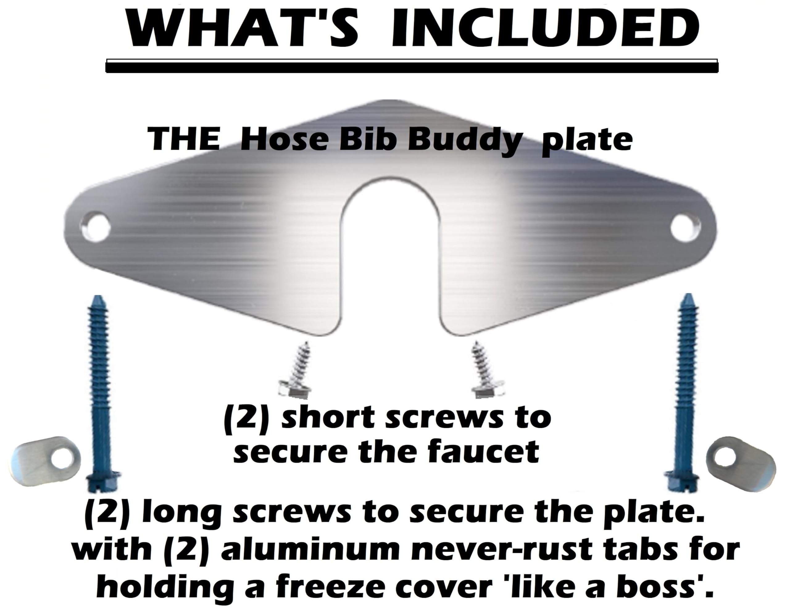 Hose Bib Buddy finished plate close-up