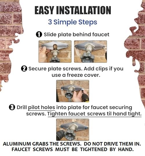 Hose Bib Buddy mounted on brick surface
