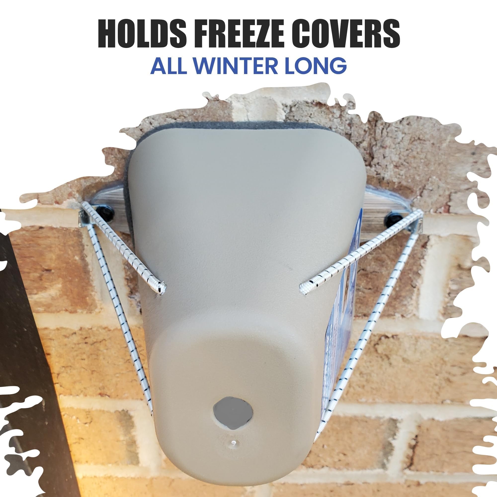 Hose Bib Buddy securing plate with screws