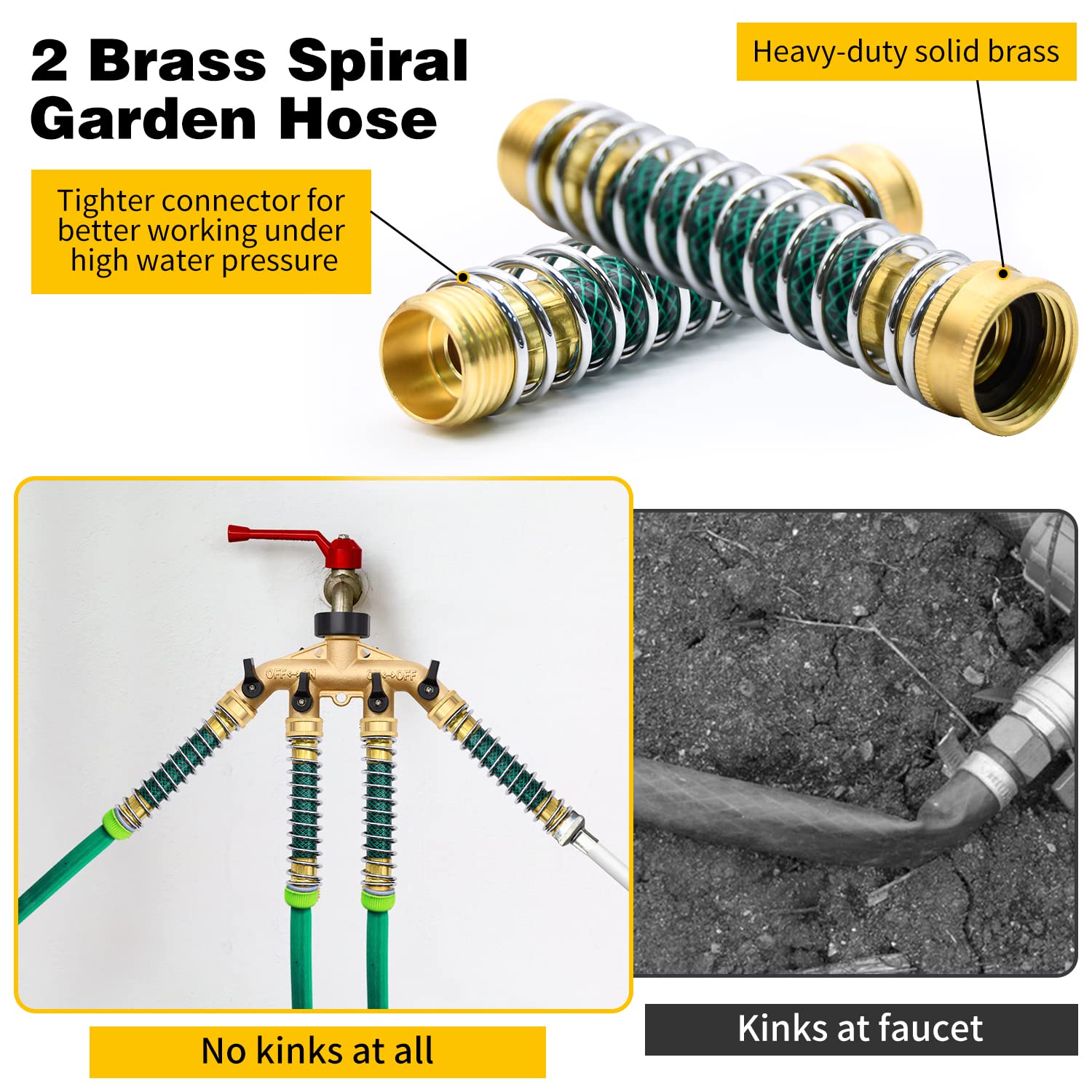 Hose splitter valves in use watering garden