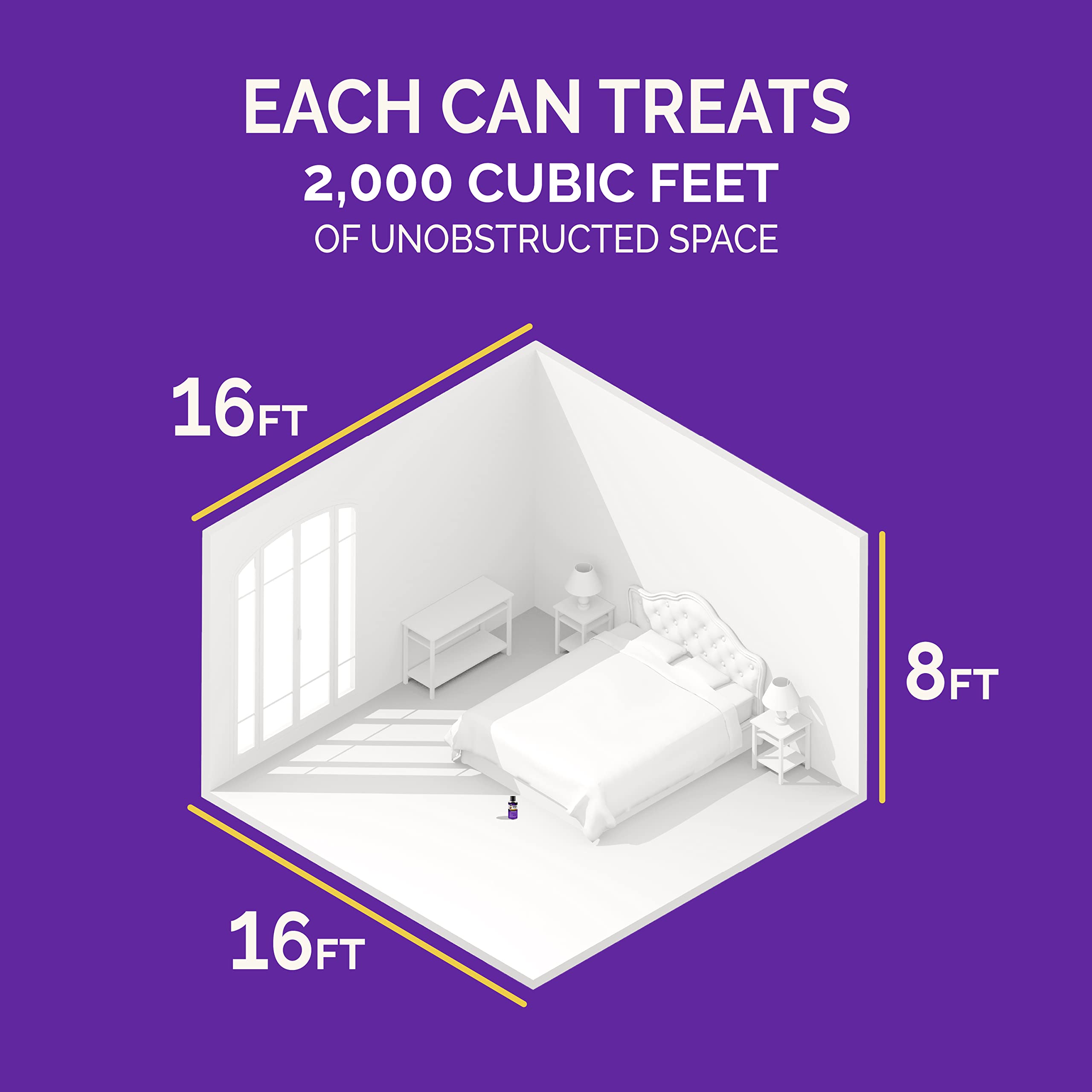HOT SHOT BedBug & Flea Fogger can with dimensions