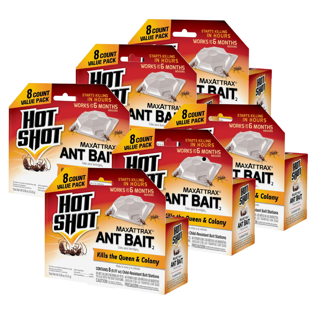 HOT SHOT MaxAttrax Ant Bait 8 Count packaging front view
