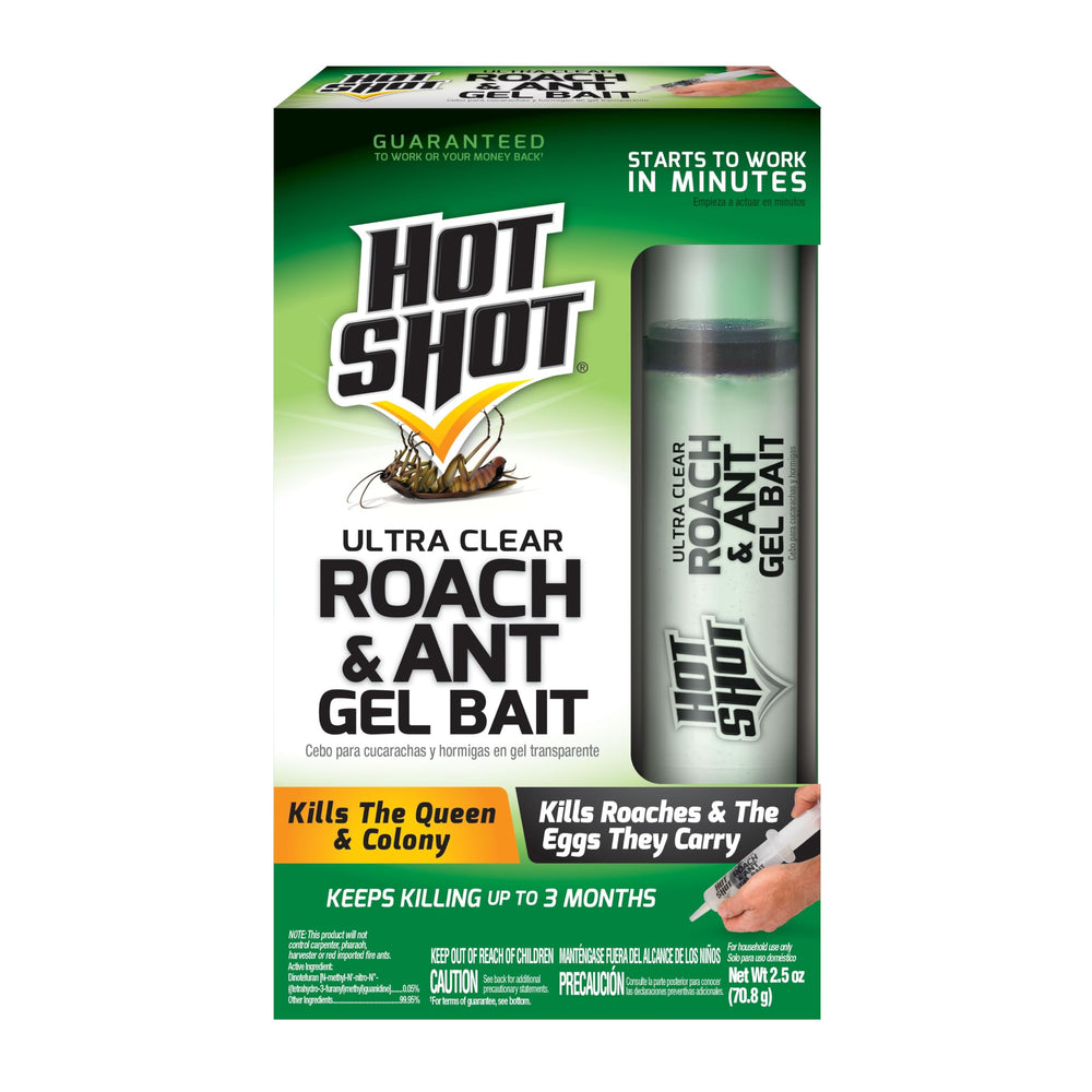 HOT SHOT Ultra Clear Roach & Ant Gel Bait 2.5 ounces front view
