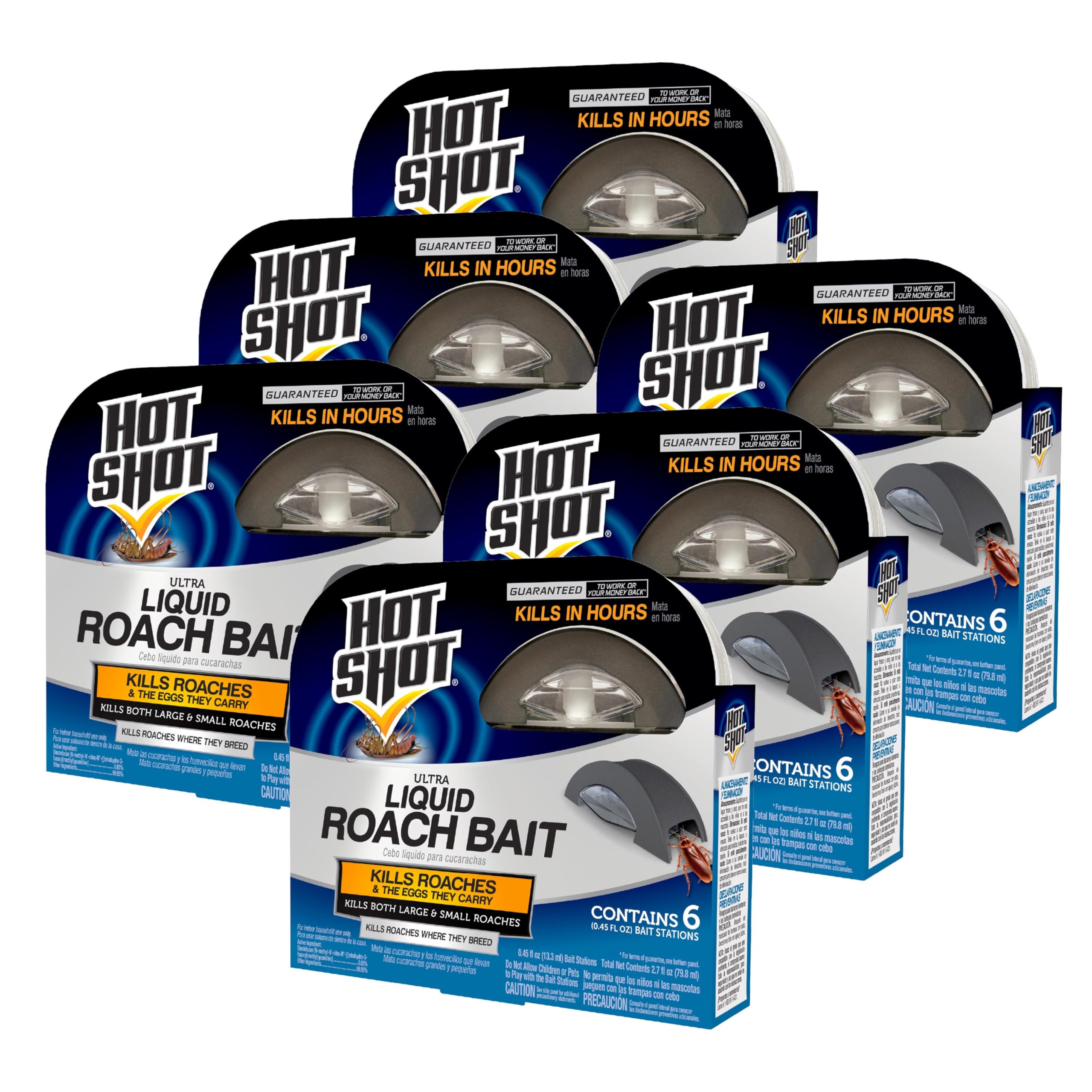 HOT SHOT Ultra Liquid Roach Bait 6 Count front view