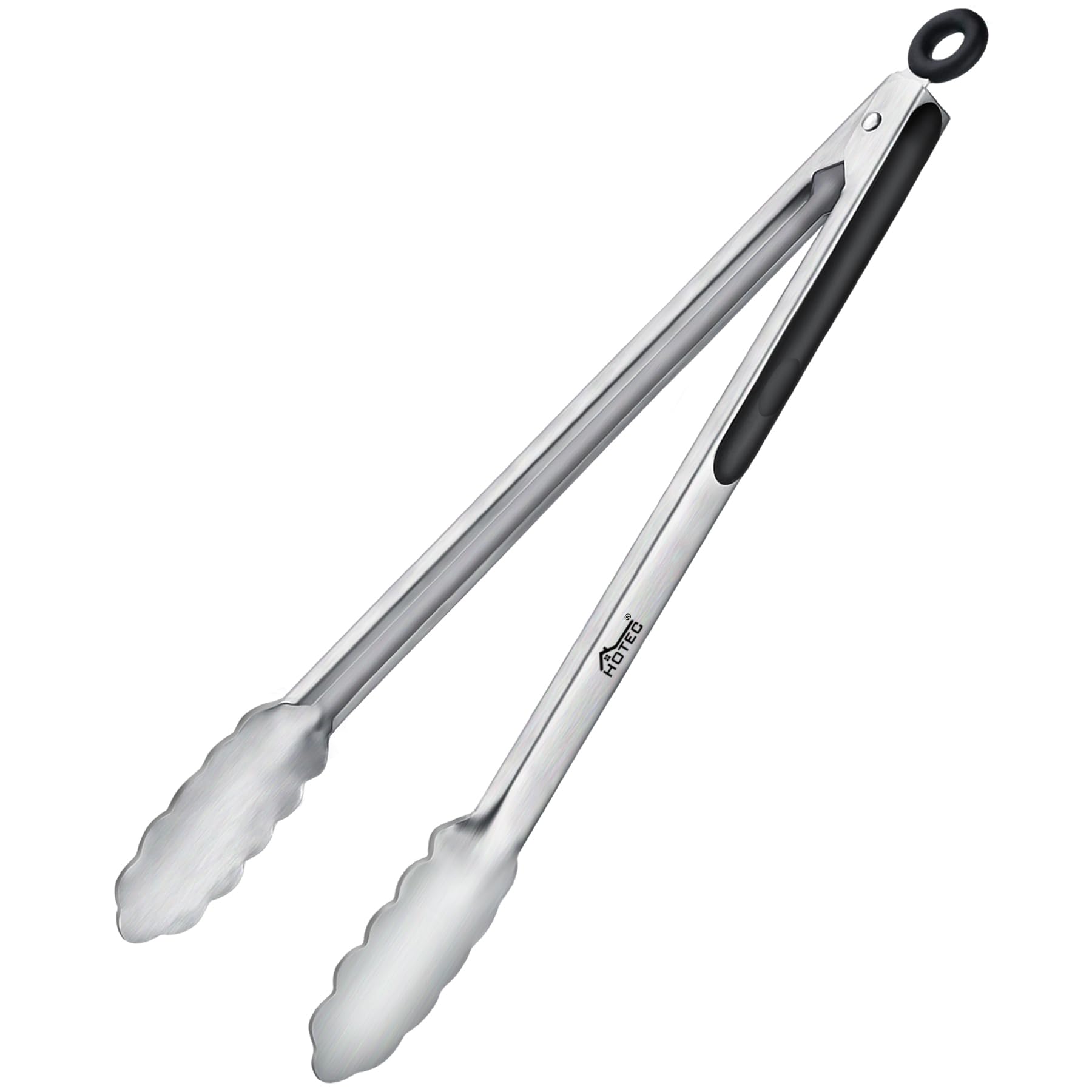 HOTEC 16 inch stainless steel kitchen tongs front view