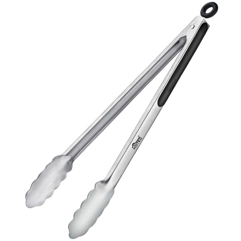 HOTEC 16 inch stainless steel kitchen tongs front view