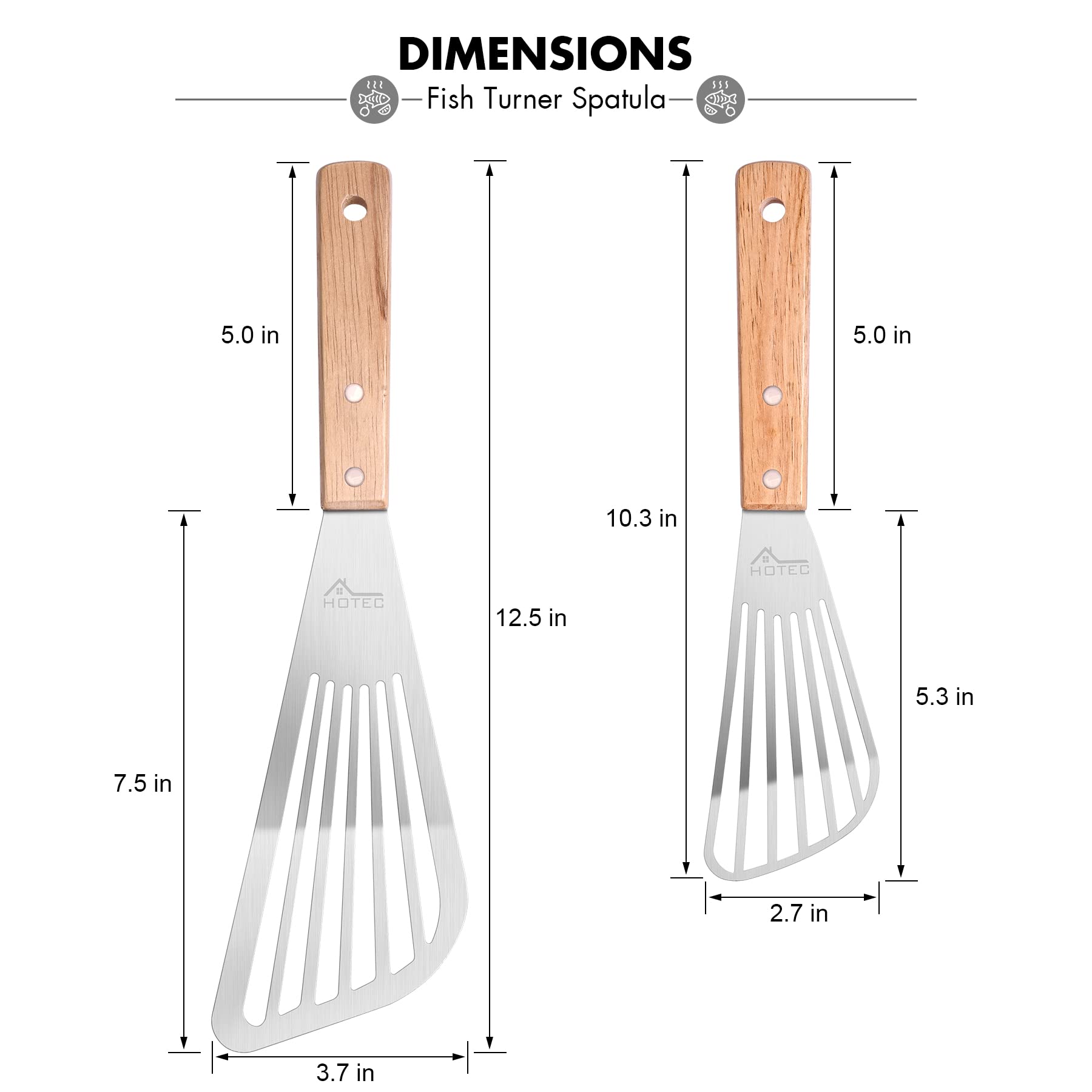 HOTEC Fish Spatula set including small and large spatula