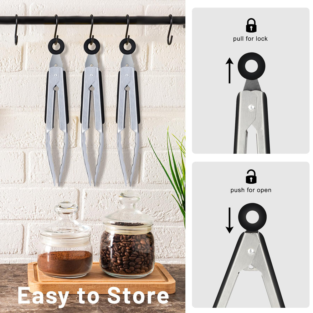 HOTEC kitchen tongs displayed on a kitchen counter
