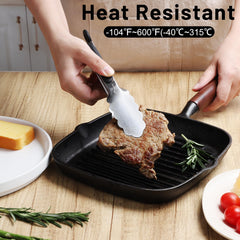 HOTEC kitchen tongs stainless steel head and cushioned handle