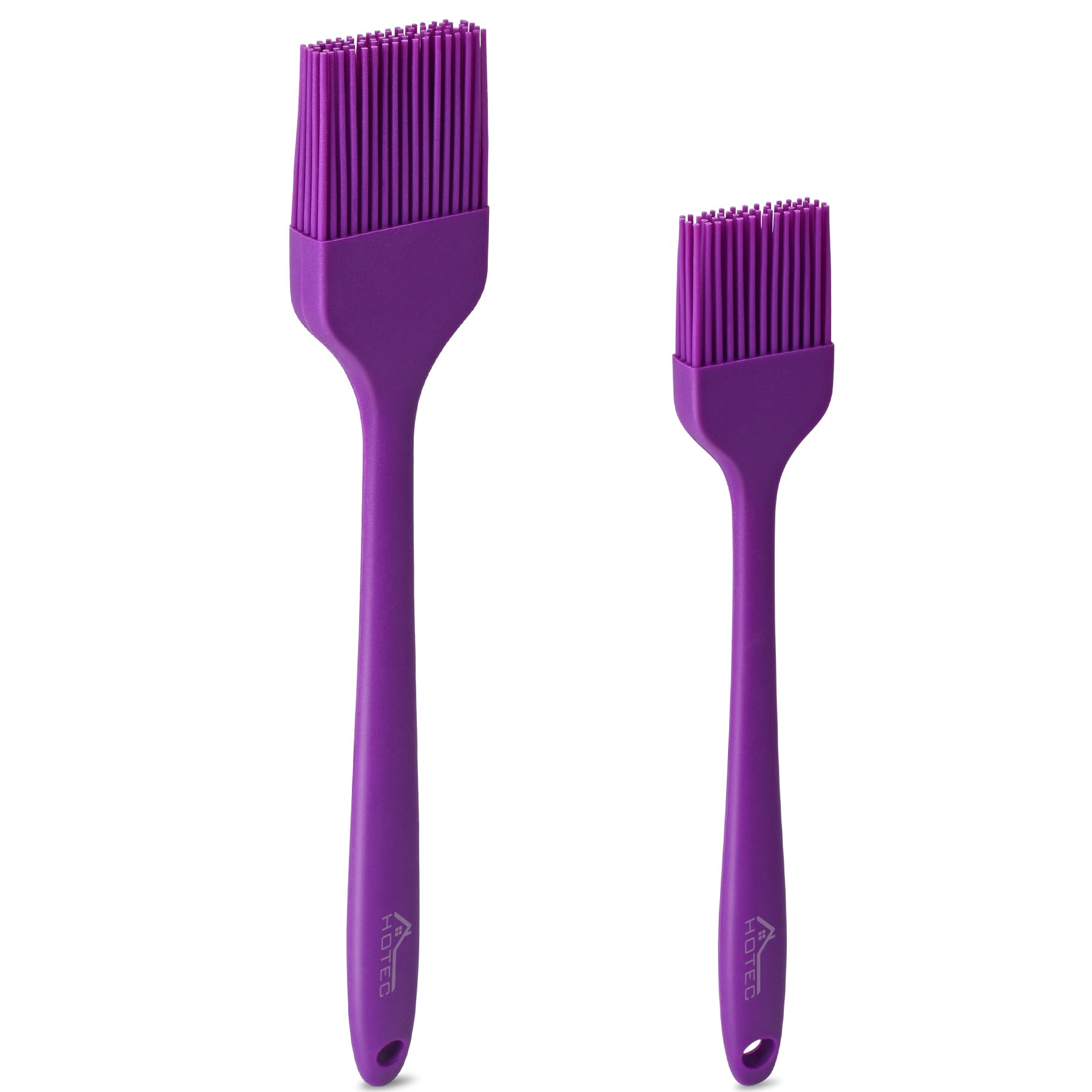 HOTEC Silicone Basting Brush Set with large and small brushes in purple