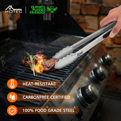 HOTEC tongs with ergonomic handle close-up