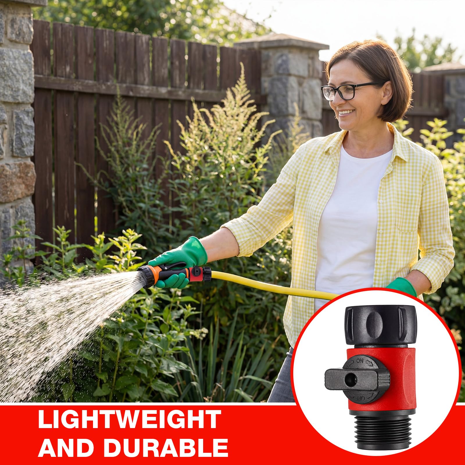 Hotop 3/4 inch garden hose connector in red