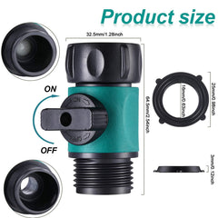 Hotop 6 Pcs Garden Hose Shut off Valve side view with rubber gaskets