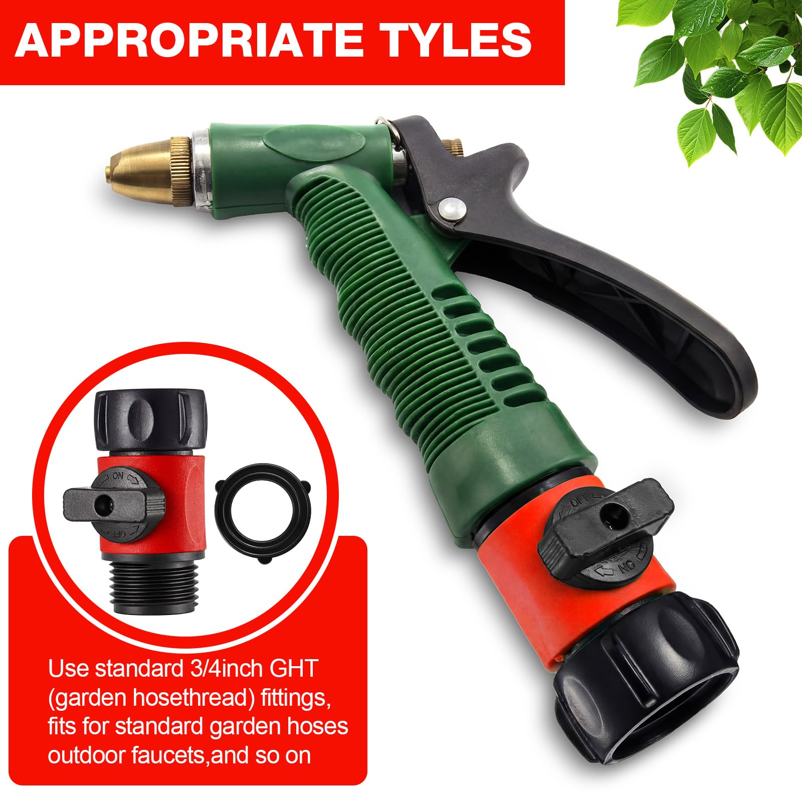 Hotop garden hose shut off valve in use with a hose