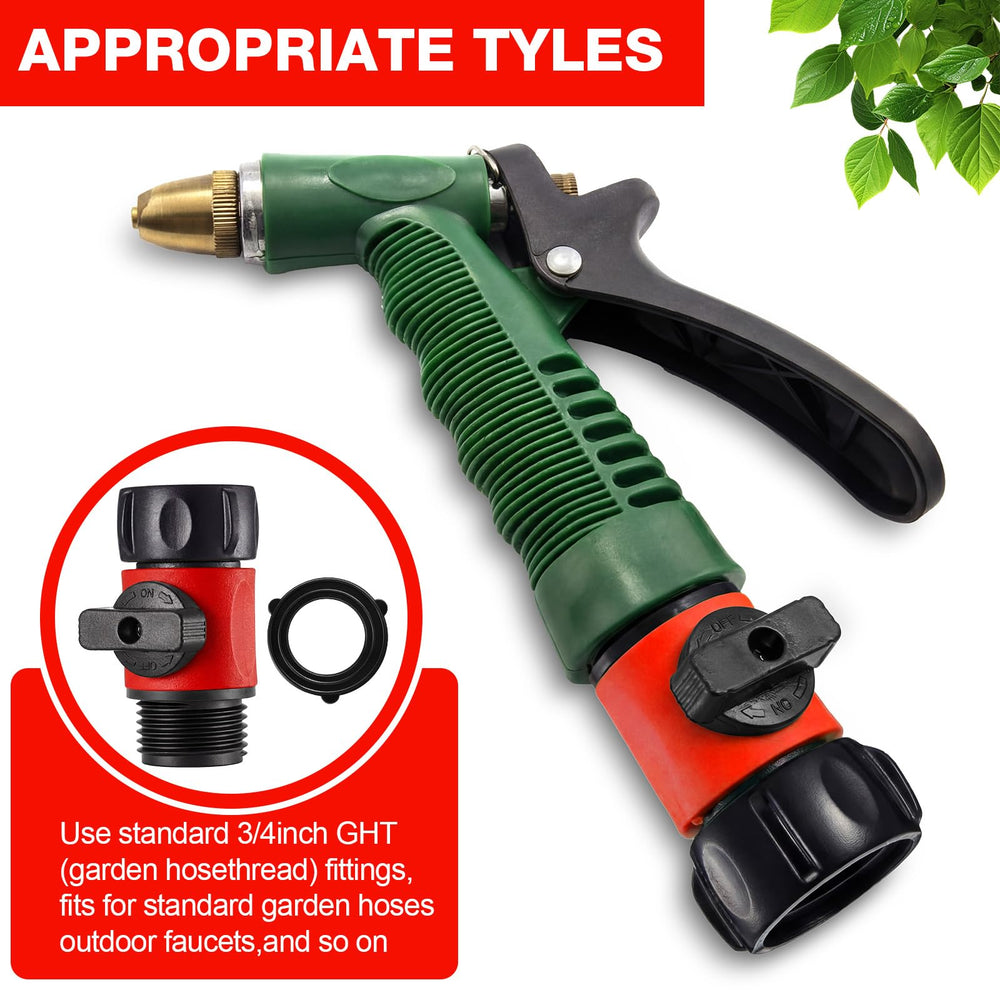 Hotop garden hose shut off valve in use with a hose