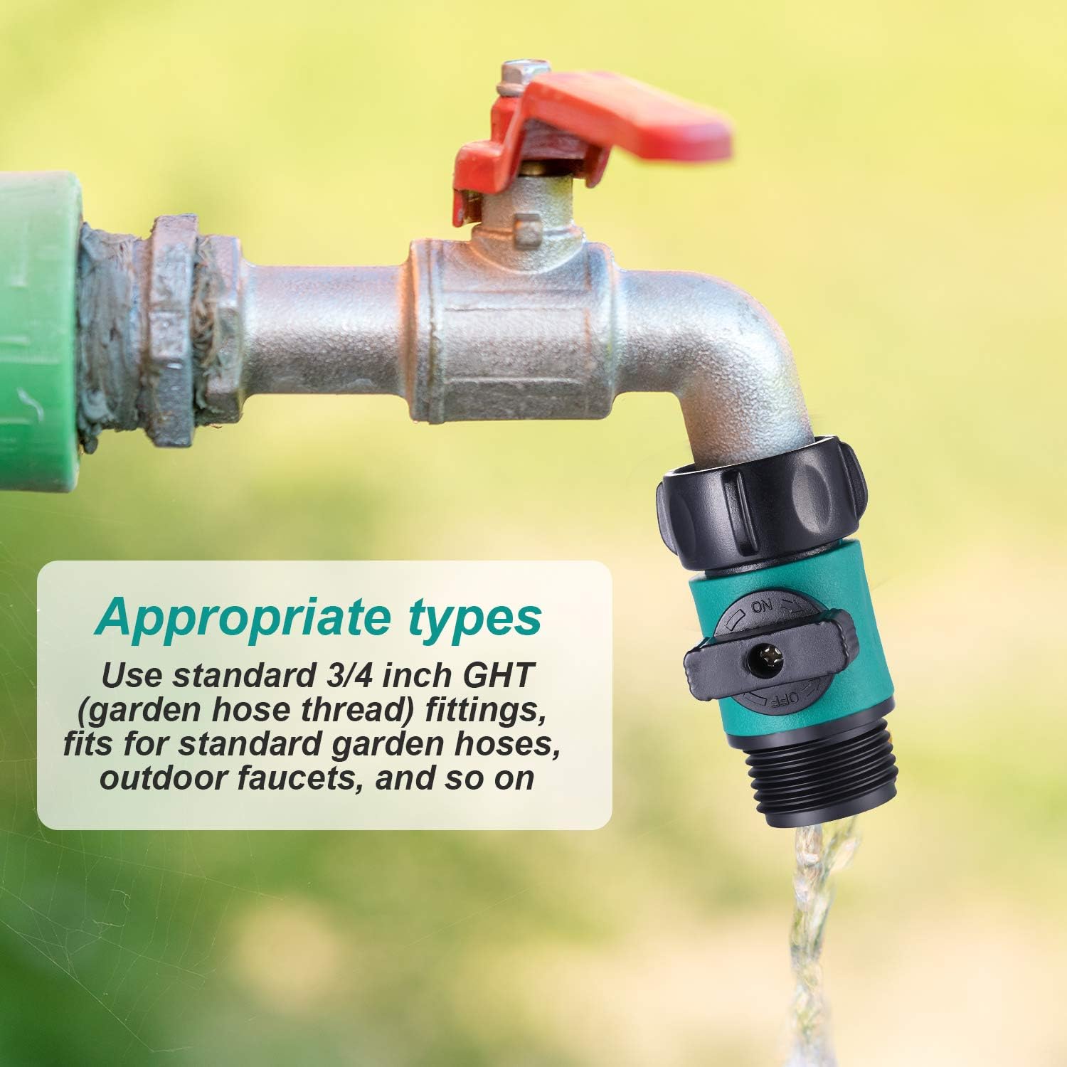 Hotop Garden Hose Shut off Valve with O-rings close up