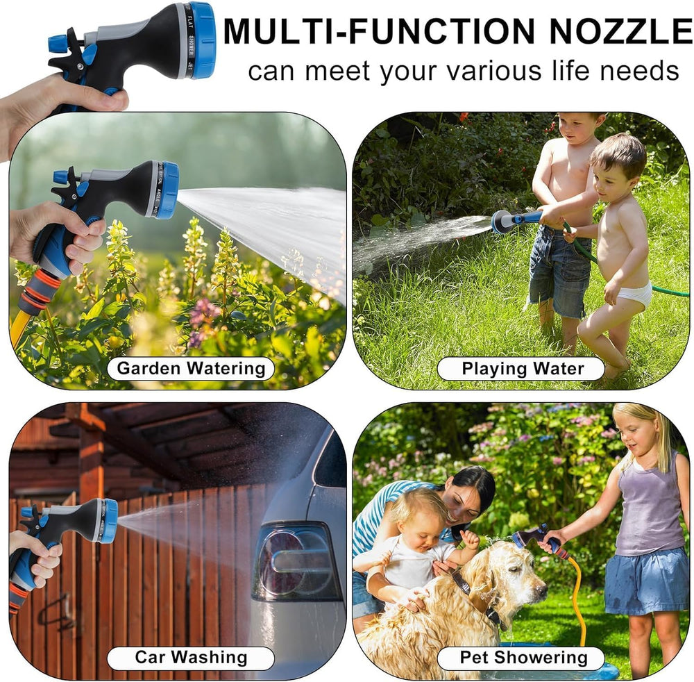 HouGariee Garden Hose Nozzle showing 10 spray pattern selector