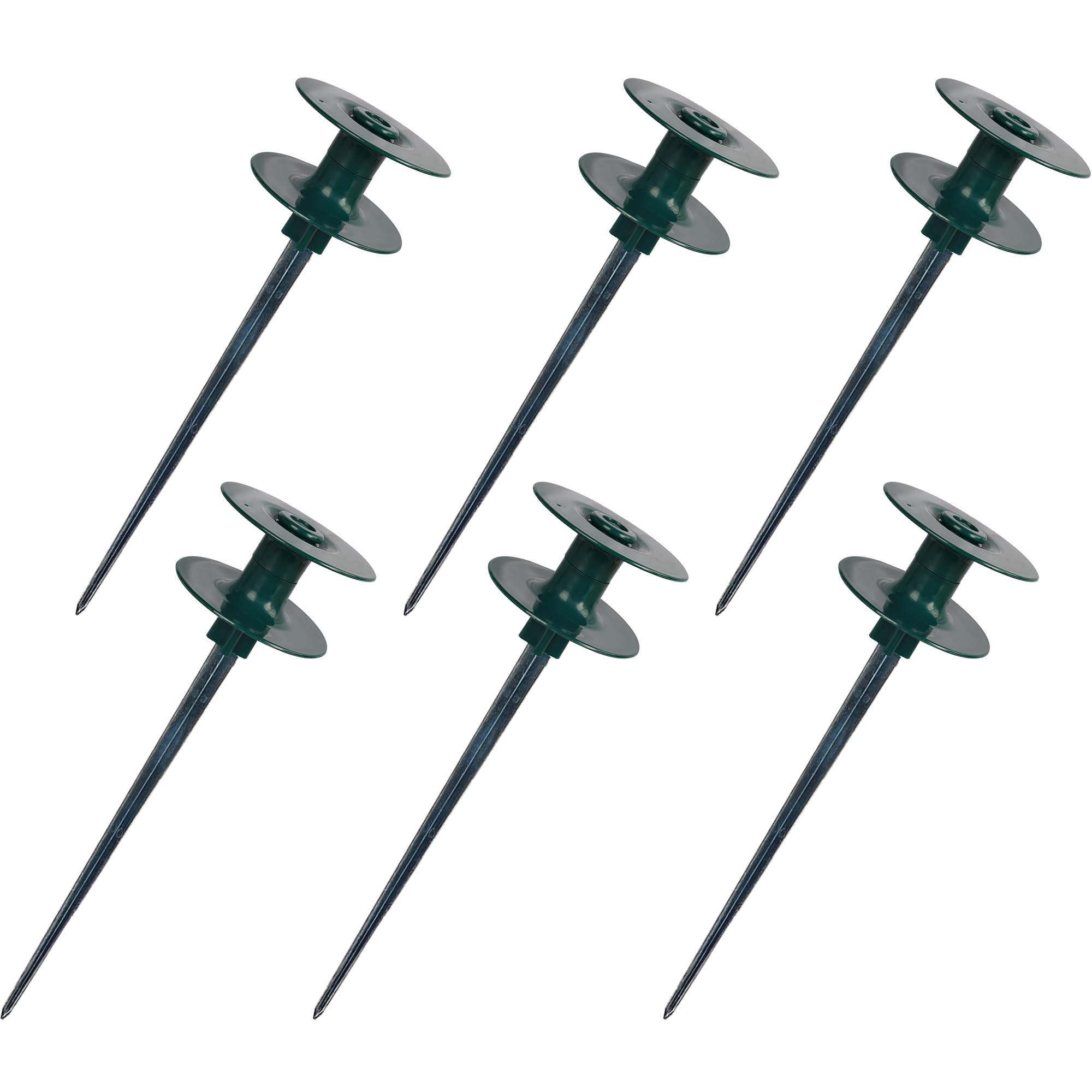 Hourleey 10-inch garden hose guide spike dark green front view