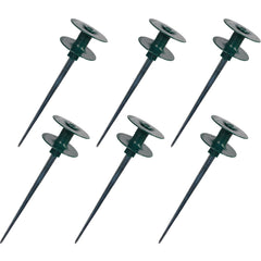 Hourleey 10-inch garden hose guide spike dark green front view