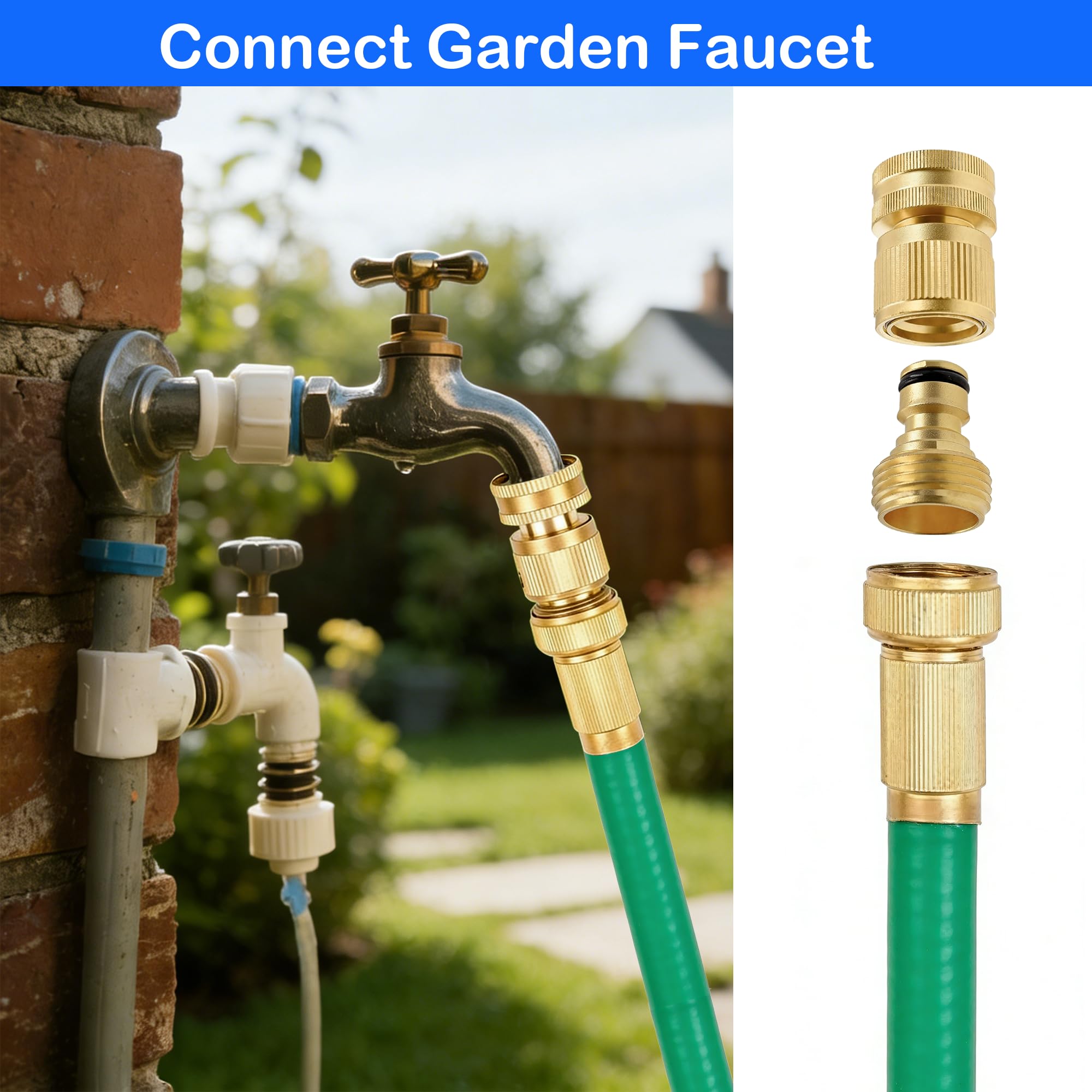 Hourleey 3/4 inch GHT standard hose connector set
