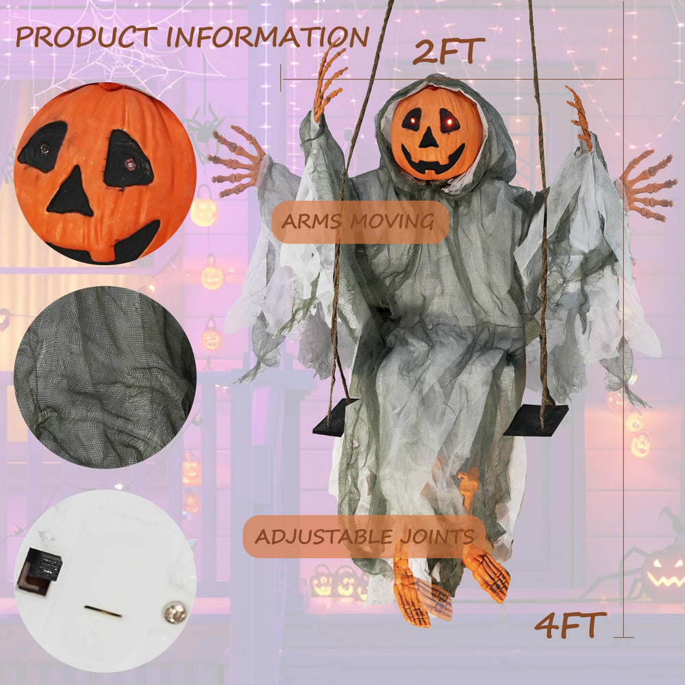 Hourleey 3.6ft Flying Witch with lighted eyes