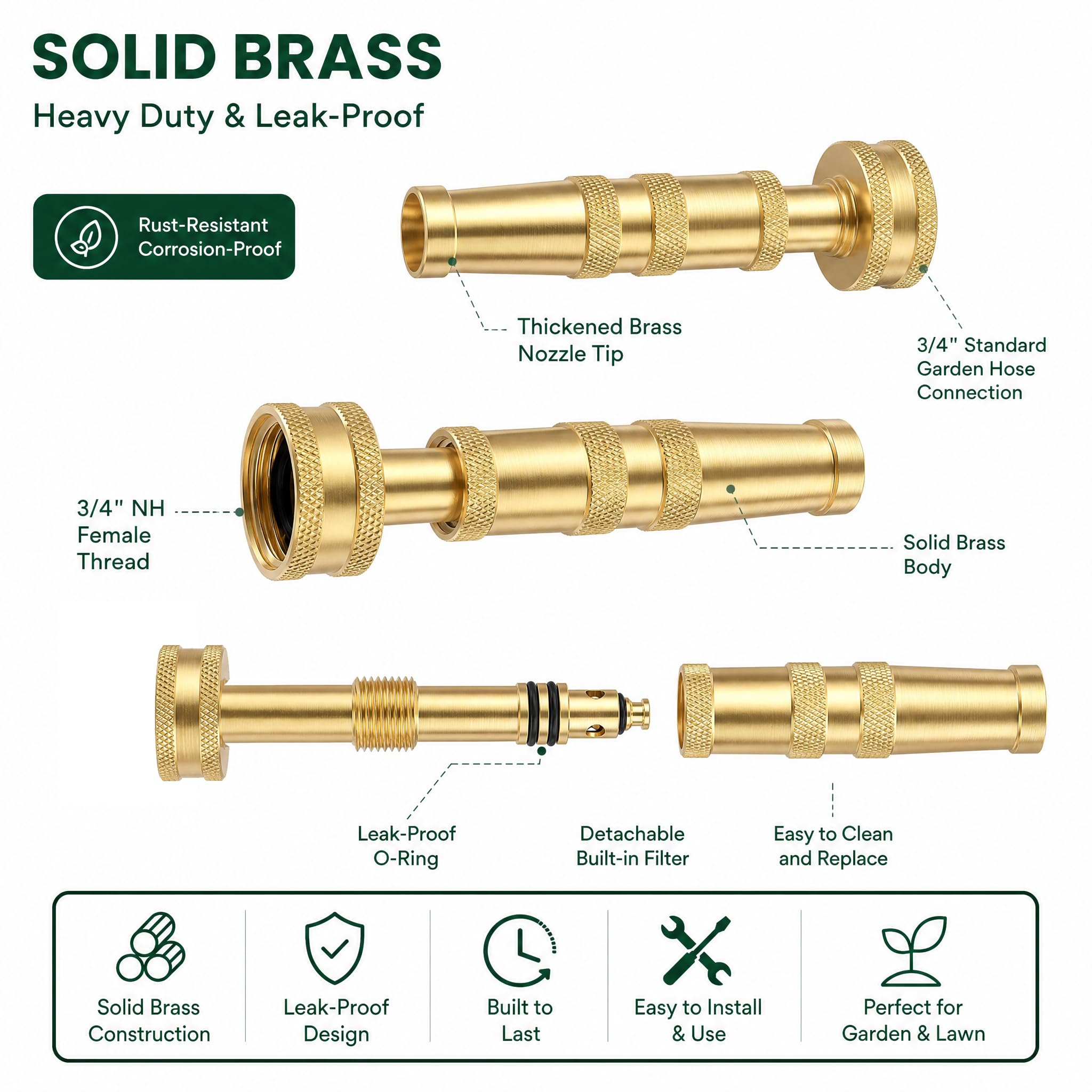 Hourleey Adjustable Twist Hose Nozzle in use watering plants