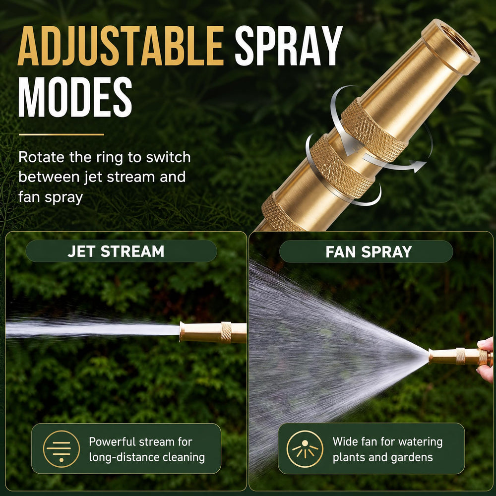 Hourleey Adjustable Twist Hose Nozzle with rubber washers included