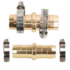 Hourleey aluminum hose connector fitting on a garden hose