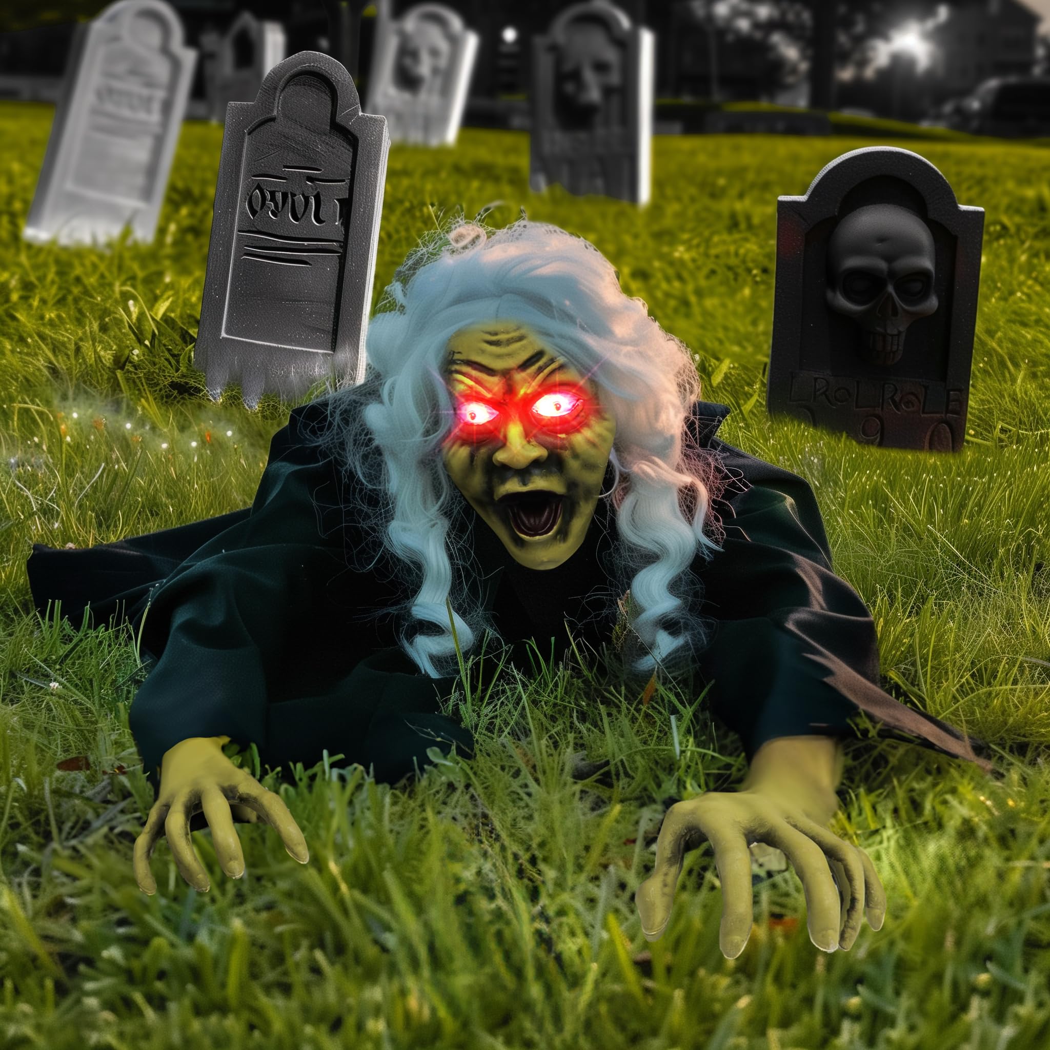 Hourleey Animated Zombie decoration with realistic crawling action