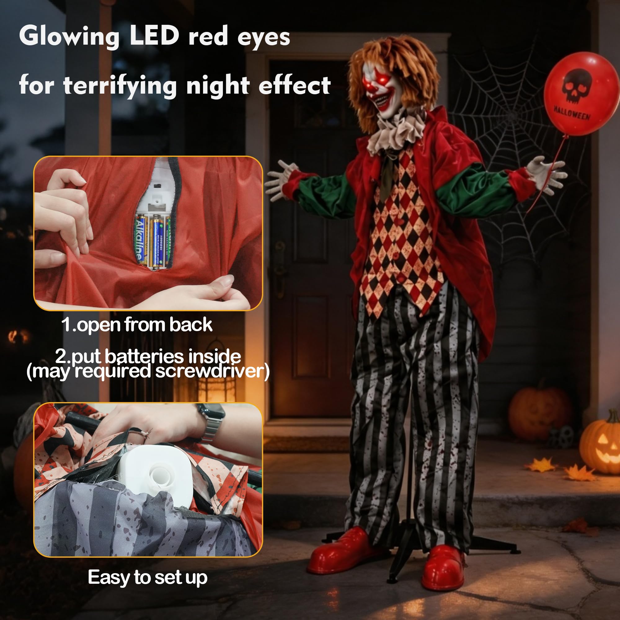 Hourleey animatronic clown with sound activation feature
