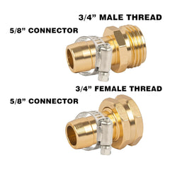 Hourleey connector set showing male and female pieces with clamps